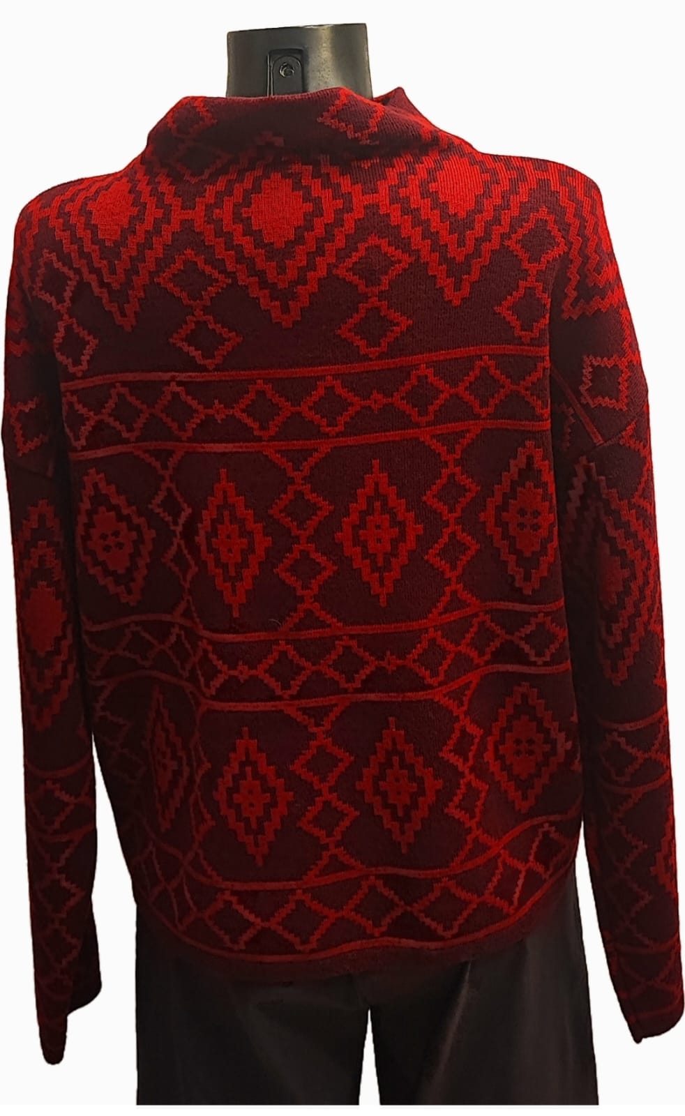 maglione in cashmere, rosso e bordaux