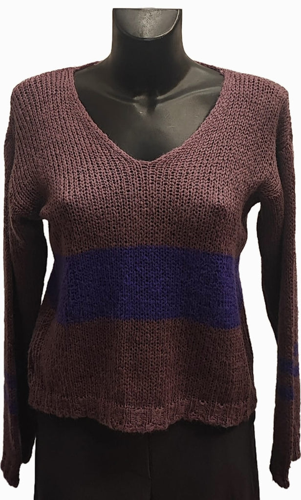 Maglioncino in Mohair , cipria e blue