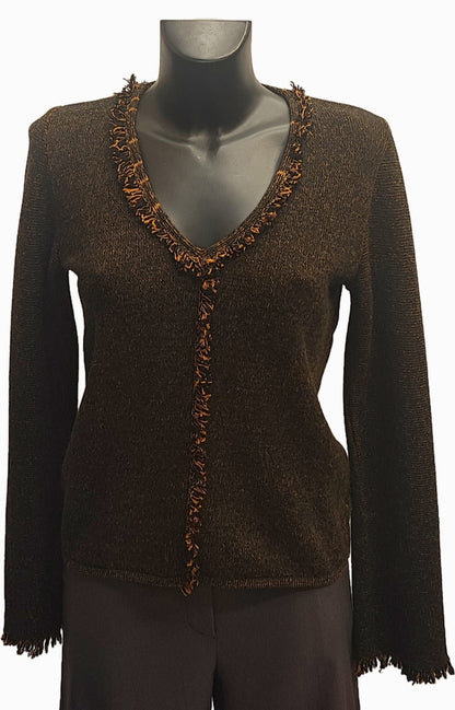 maglia in cashmire, IN MELANGE MARRONE