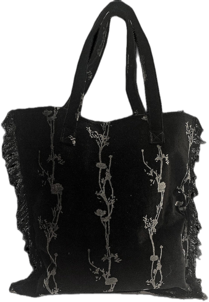 Shopper bag in velluto di cotone