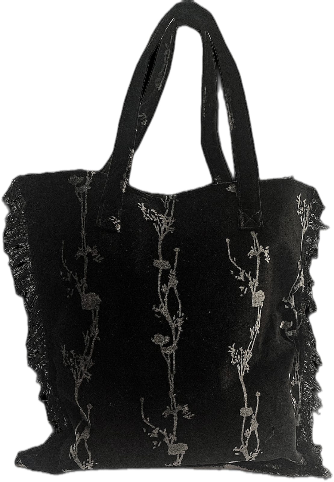 Shopper bag in velluto di cotone