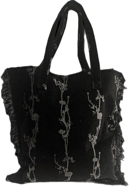Shopper bag in velluto di cotone
