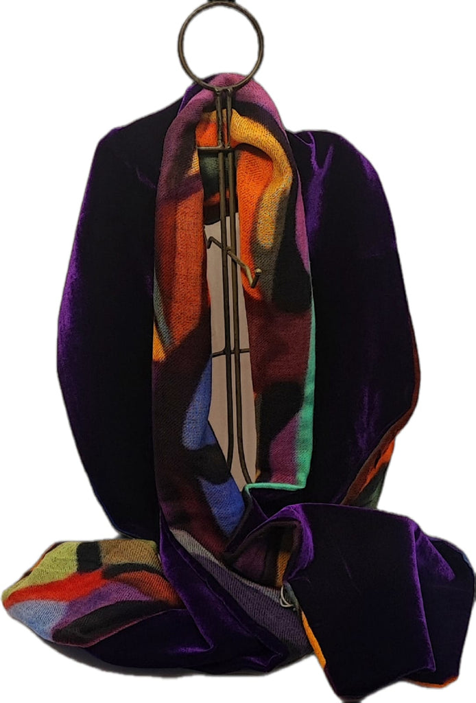 Stola in velluto e pashmina di lana