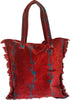 Shopper bag in velluto di cotone