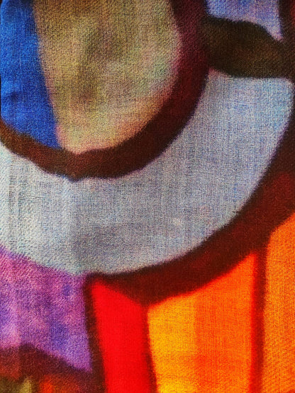 Stola in velluto e pashmina di lana